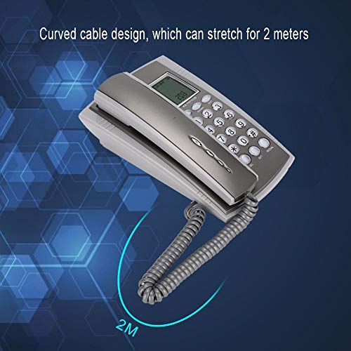 Teléfono fijo con cable y identificador de llamadas miniatura 5