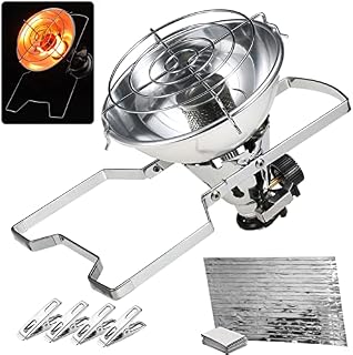Lixada Camping Heater,1000W Portable Piezo Ignition Gas Heater with Emergency Blanket and 4 Clips Camping Heater for Long Gas Tank Outdoor Backpacking Picnic Hiking Traveling Fishing