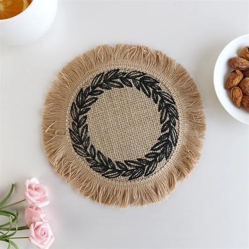 Sets de table tressés de 19 cm de diamètre en coton fin pour réceptions