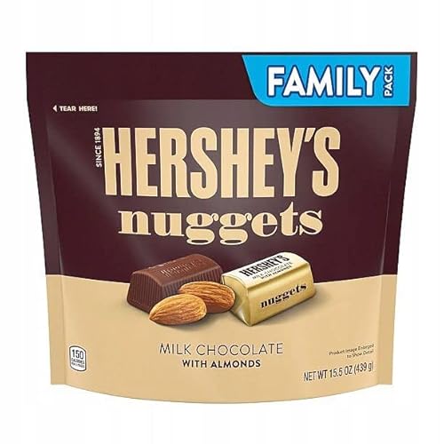 HERSHEY'S Nuggets Extra Creamy Chocolate With Almonds 439g (American Product)
