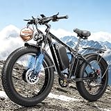 CTVVXXC Peak 9000W Dual Motor Electric Bike for Adults, 52V 34Ah 24' Fat Tire Ebike 45MPH Full Suspension 105Mi Range All Terrain E-Bicycle for Snow Mountain Off-Road Commute
