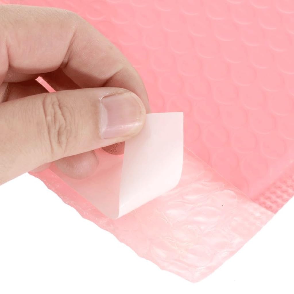 100 Sztuk Koperty Bąbelkowe Koperty Bąbelkowe Koperty Bąbelkowe Folia Perłowa Prezent Obecna Koperta Pocztowa Torba, Na Magazyn Książkowy Z Podszewką Mailer Self Seal Pink (Color : 18x23cm-100pcs)
