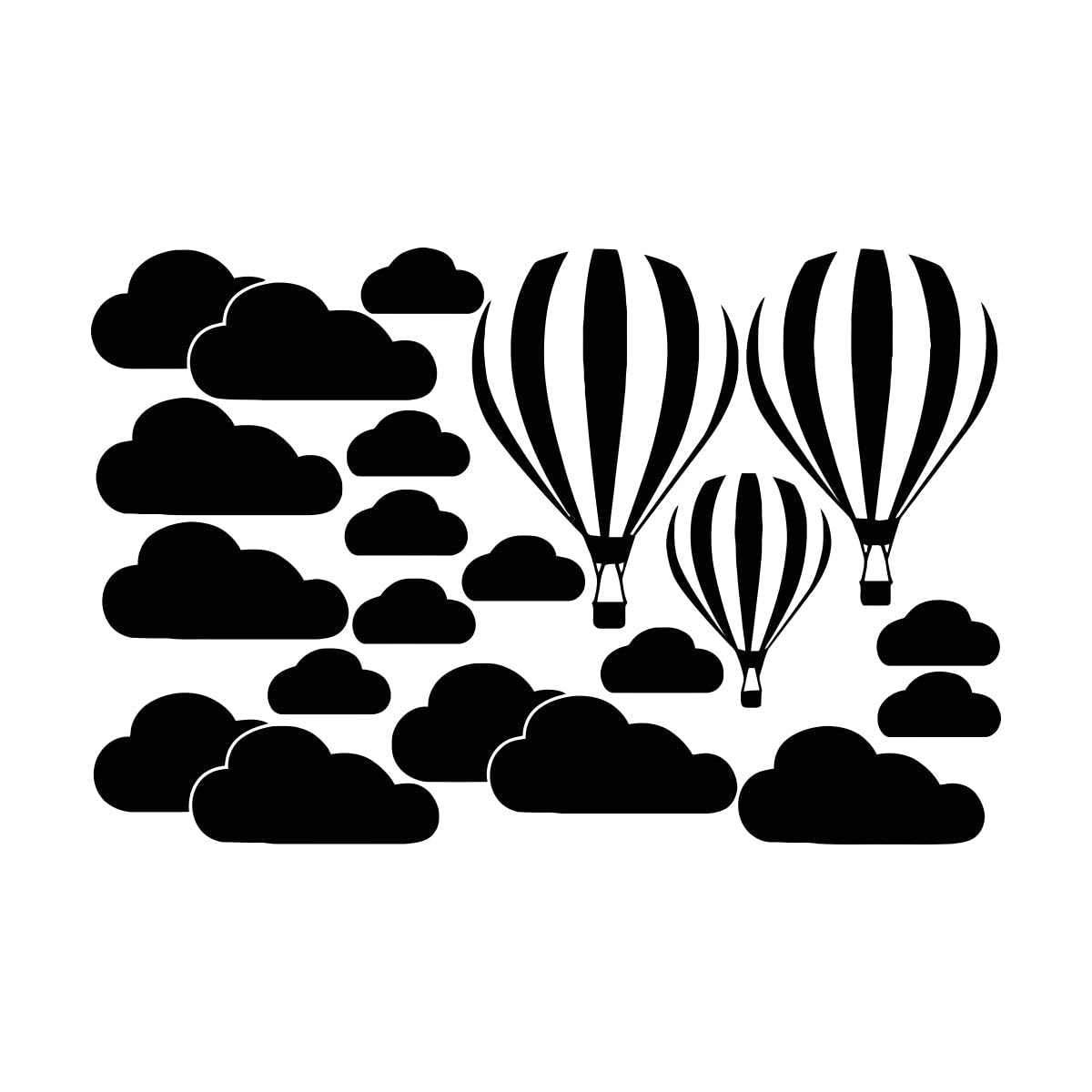 Wall Stickers for Kids Room Decoration Hot Air Balloon Clouds Wall Sticker Children's Room Home Decoration Art Mural Small - 39x57cm