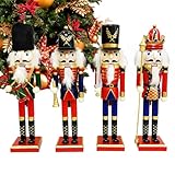 Centre de thème festif spécial : les casse-noix de Noël présentent des finitions d'ornements peints à la main et des couleurs vibrantes, reflétant une fabrication artisanale habile qui renforce les accents d'ameublement et sert de écran de collection immersif lors des célébrations