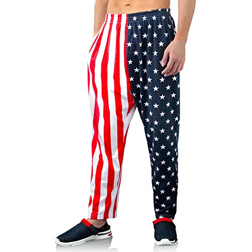 bopika Men's American Flag Pants Men's Sport Sweatpants Baggy Pant Joggers Long Pants with Pockets4