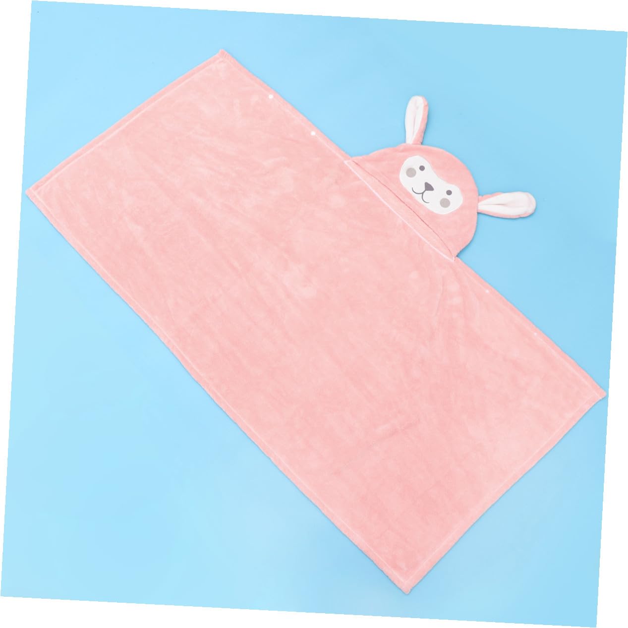 TOYANDONA Toalla de Baño Agradable y Cálida de Coral Fleece con Capucha para Niños Diseño de Conejo Rosa Adecuada para Uso en Casa o Piscina