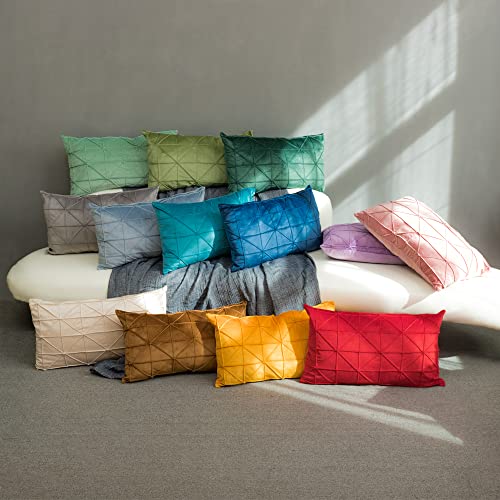 Jwh Purple Velvet Pillow Cover Decorative Stripe Throw Pillow Geometric Accent Pillow Case Rectangle Pillowcase Luxury Cushion For Bed Couch Bedroom Chair Decor Euro Sham 14 X 24 Inch Lilac #TOP6