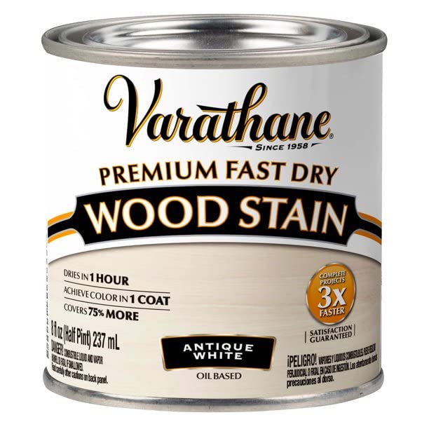 Rust-Oleum Varathane 349698 Premium Fast Dry Wood Stain (Half Pint/236ml) - Antique White