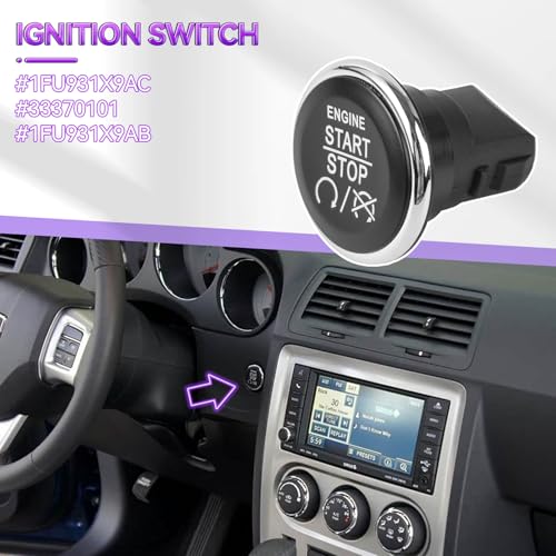 Push Button Start Stop Ignition Switches Compatible with Chrysler 300 2009-2010,Town and Country 2011-2016,Dodge Challenger 2009-2014,Durango 2011 2012,Jeep Cherokee 2009-2013#33370101 1FU931X9AC by AUTOXBERT - Image 3