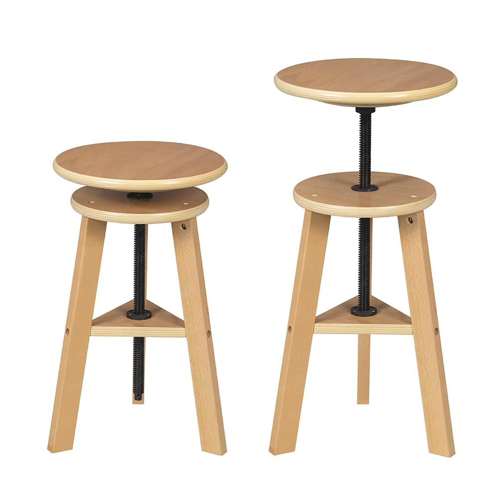 Paintersisters Höhenverstellbarer Malhocker aus Buchenholz – Ideal für Künstler, Küche, Büro, Atelier, Zeichenhocker, Künstlerhocker, Barhocker