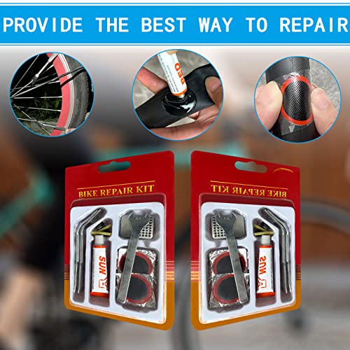 image for FYJIDY 28-Piece Bike Motorcycle Inner Tire Patch Repair Kit with (10 p