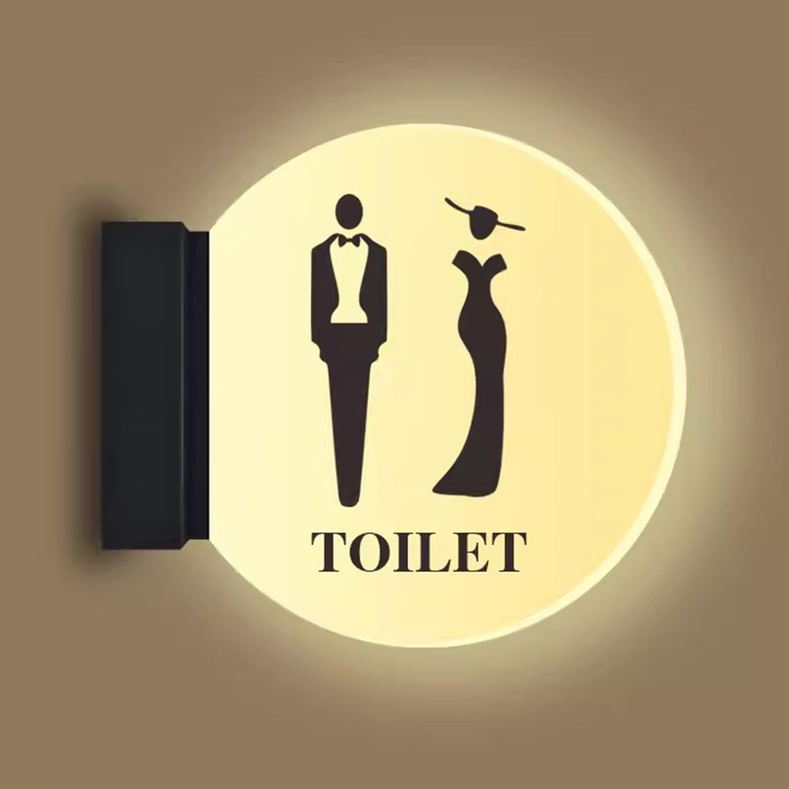 vrfvsdasAAS LED restroom sign, Bathroom Acrylic Lighted Lit Sign, 18cm, Wall Hanging Mount, for Bar Mall Washroom, Public Restrooms Service