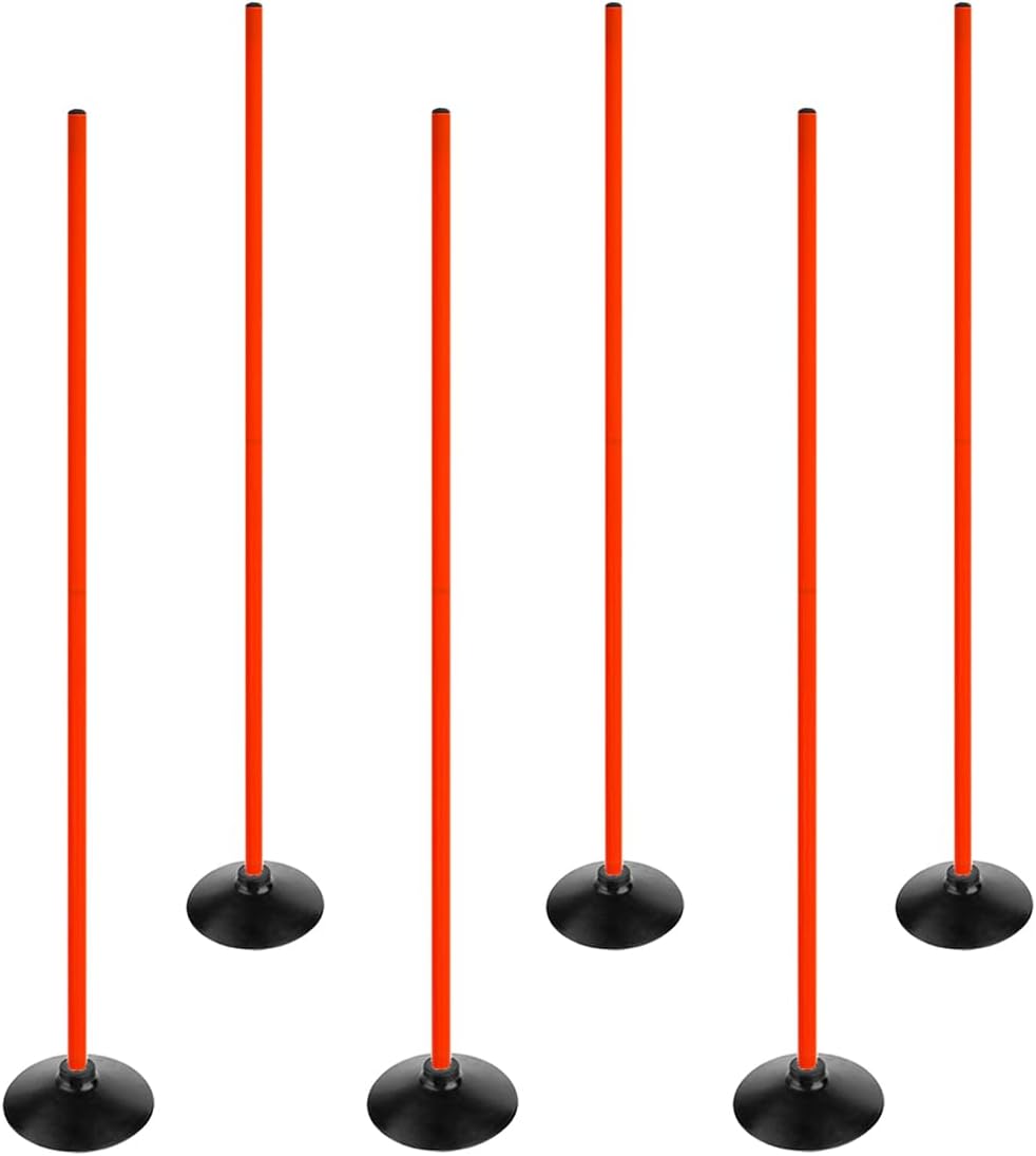 Soccer Basketball Training Poles Detachable Agility Poles Training Equipment, Slalom Drill Speed Training Pole