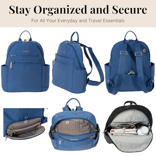 Image of Baggallini Securtex Anti-theft Vacation Travel Backpack 10x13 Slash-Resistant Nylon Daypack w /RFID