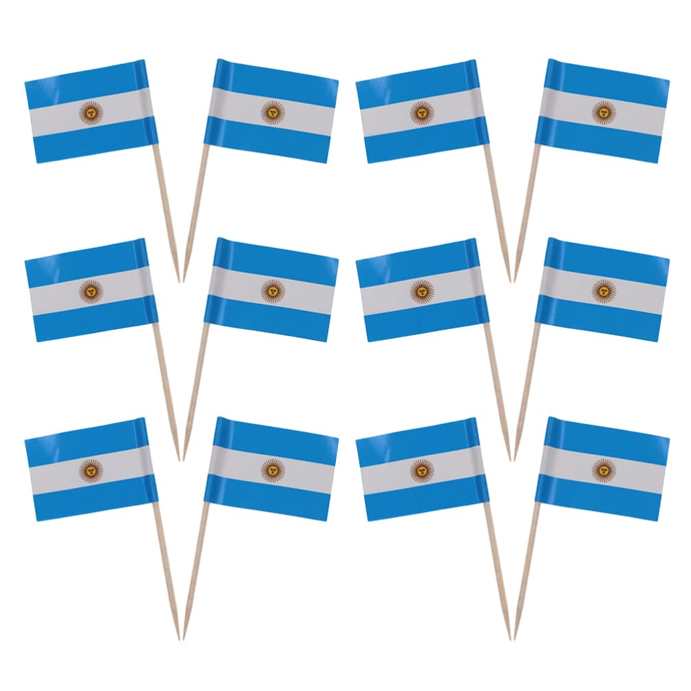 YXHZVON 100 Stück Cocktail Stick Flaggen, Argentinien Zahnstocher Flagge für Cupcake Dekorationen, Argentinische Flaggen Auf Stab Flagge YXHZVON 100 Stück Cocktail Stick Flaggen, Argentinien Zahnstocher Flagge für Cupcake Dekorationen, Argentinische Flaggen Auf Stab Flagge