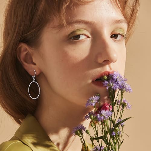 Silver Large Big Round Circle Hoop Dangle Drop Earrings for Women Hypoallergenic 40 50 60 70MM2