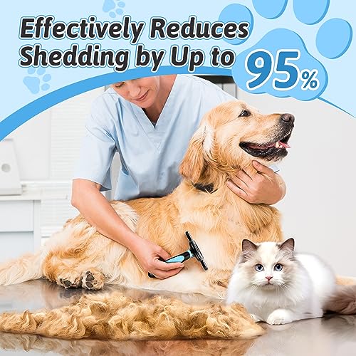 Image of MIU COLOR Long Hair Pet Grooming Brush for Medium & Large Dogs & Cats,Blue