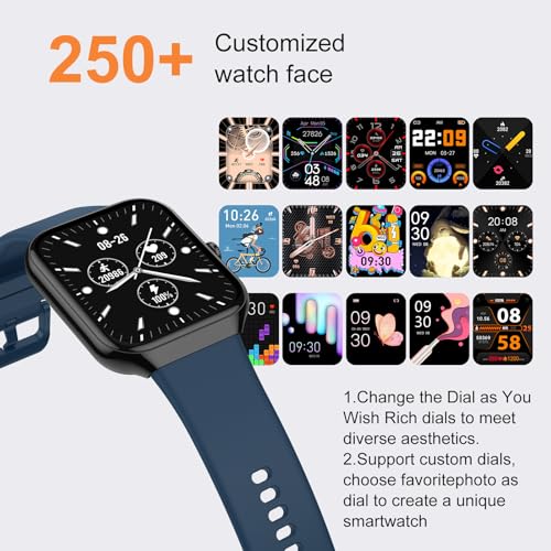 Image of Smart Watch for Men Women (Answer /Make Call), 1.96 inchHD Smartwatch with Heart Rate /Sleep Monitor /Pedometer /Calories, 113+ Sports Fitness Watch, IP68 Waterproof Activity Tracker for Android iOS-Blue