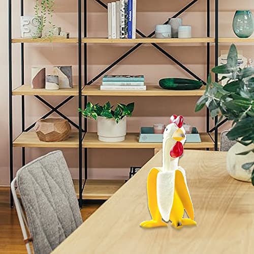 Banana Chicken Statues, Garden Decor Statues Figurines Ornaments Hen Sculptures Ornament Gifts Rooster Resin Figurines For Living Room Bedroom Patio Garden Outdoor #TOP6