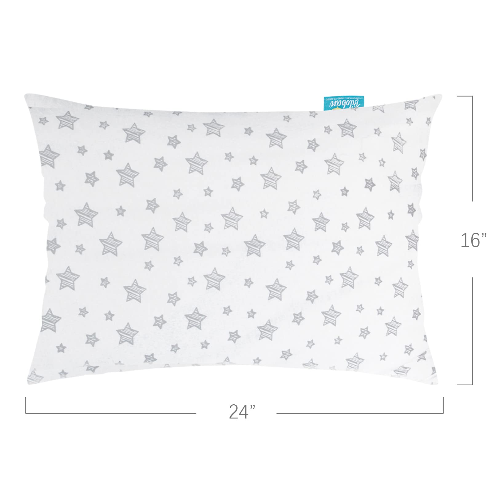 Biloban Paquete de 2 fundas de almohada de algodón orgánico (solo funda de almohada), funda de almohada para niños para dormir, almohada de tamaño 16 x 22 pulgadas, funda de almohada de viaje para