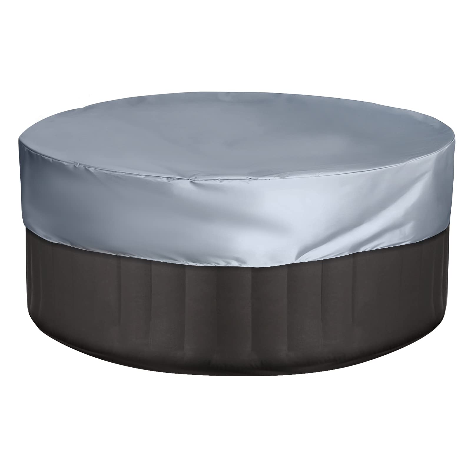 Photo 1 of Aurragiy Round Hot Tub Cover Dust Resistant Swimming Pool Cover Outdoor Spa Furniture Covers for Bathtub Salu Bubble Massage Spa 75’’Dx12’H’-Grey (79'D'x12''H, Grey) 79'D'x12''H Gray