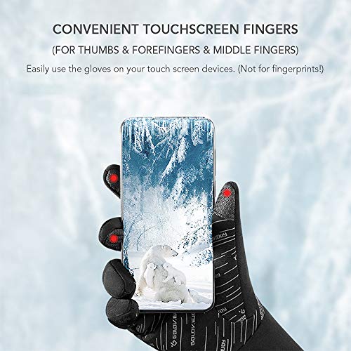 Lixada Luvas de esqui, luvas de inverno impermeáveis com tela sensível ao toque, luvas de neve à pro
