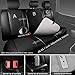 CAR PASS Ventilation Cooling Seat Cover,Luxury Nappa Leather 5 Seat Cover with Vibrate Massage 12V, Lumbar Support, Seat Covers for SUVs,Pickups,Trucks,Vehicles (Solid Black)