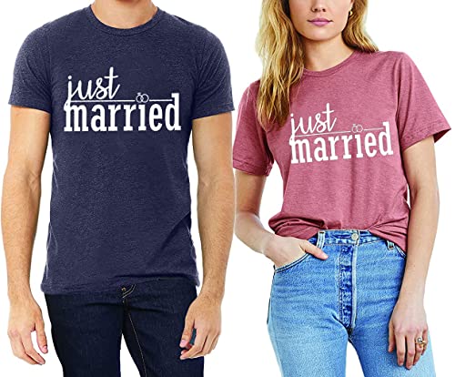 Matching Couples T-Shirt for Husband and Wife Just Married Shirts Wedding Honeymoon Shirts Casual Short Sleeve Tops4