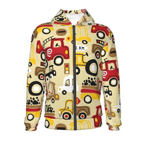 Vehicles Kid Hoodies Boys Zip Up Sweatshirts Girls Pullover with Pocket2