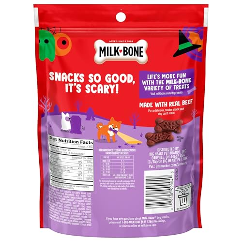 Image of Milk-Bone Soft & Chewy, Mini's Graveyard Bones, 3.7 Oz. Bag | Beef & filet mignon recipe, limited-edition Halloween dog treats, soft dog treats for dogs of all ages and sizes