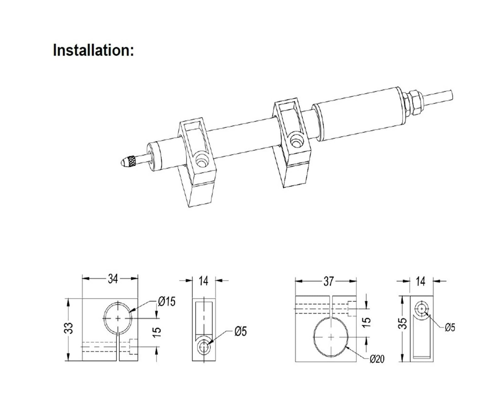 Capteur de Position linéaire 5mm-100mm, Type à Retour Automatique, transducteur de déplacement à Petite Plage de Mesure(100mm 4-20mA)