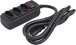 Force Line - Filtro de Linha 3 Tomadas 1.5M 20A Preto