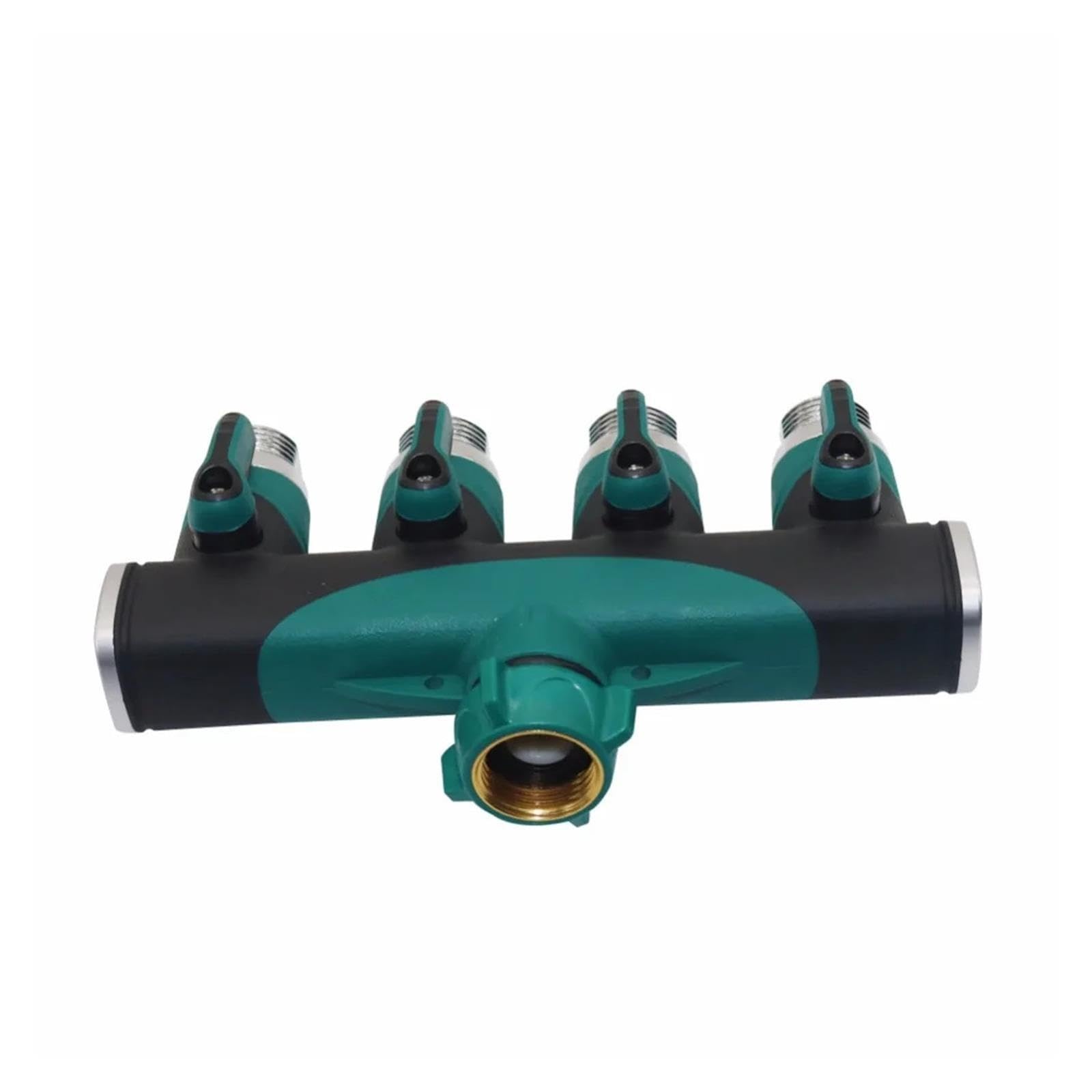 Conector de manguera de jardín de 4 vías, adaptador divisor de aleación de Zinc compatible con grifo exterior, sistema de riego por goteo, 3/4 Inc, 1 Uds.