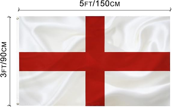 England flag British Flag 3x5FT -(90x150cm) Sewn Stripes Outdoors Indoors St George's Cross flag 210D Heavy Duty Polyester Brass Grommets
