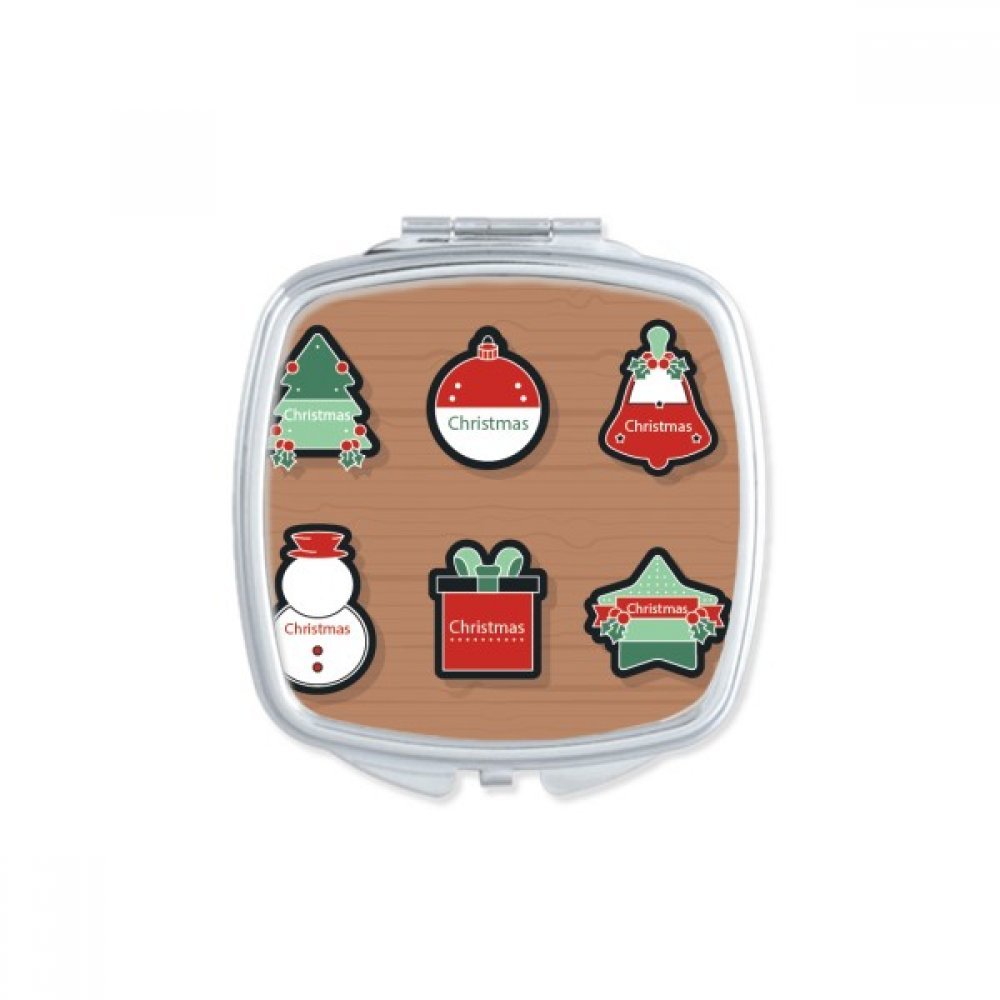 Miroir de poche de Noël carré et compact pour maquillage
