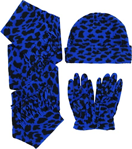ToBeInStyle Women’s 3-Piece Fleece Polyester Animal Print Scarf, Gloves & Hat2
