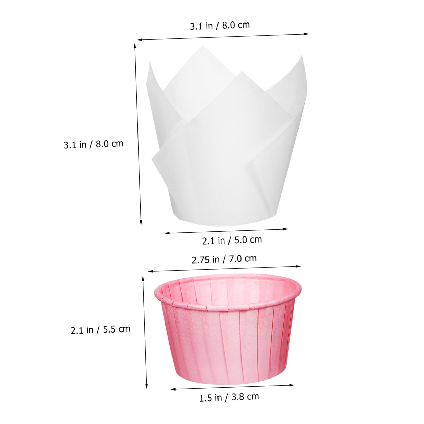 Moldes para Cupcakes y Muffins 200 Piezas de Papel para Hornear | Uso Desechable, Superficie Lisa y Alta Temperatura, para Cumpleaños y Bodas