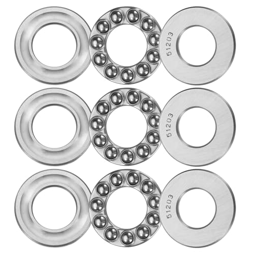 QUARKZMAN 3 Ensemble de 51203 Roulements à Billes de Poussée 18 x 35 x 12mm Roulement à Billes Axial Plan Simple Rangée, Acier au Chrome (ABEC3)