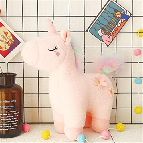 RAILONCH Plüsch Regenbogen Einhorn, Stofftier Plüschtier Kuscheltier Süß Teenager Herz Puppe Geschenk – Ansicht 2