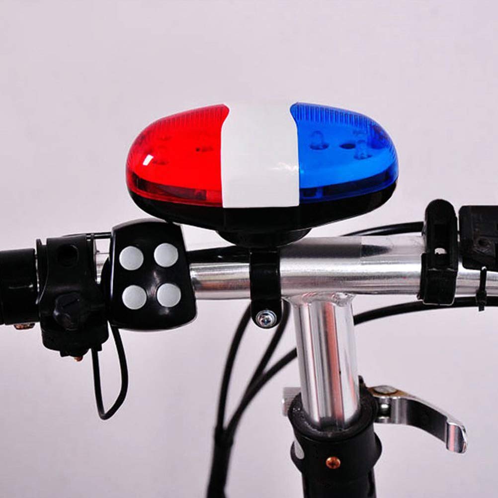 Wopohy Lumière Clignotante de vélo, lumière de klaxon de vélo 6 LED 4 Tons vélo sirène de Police Avertissement lumière de sécurité pour Accessoires de vélo Wopohy Lumière Clignotante de vélo, lumière de klaxon de vélo 6 LED 4 Tons vélo sirène de Police Avertissement lumière de sécurité pour Accessoires de vélo