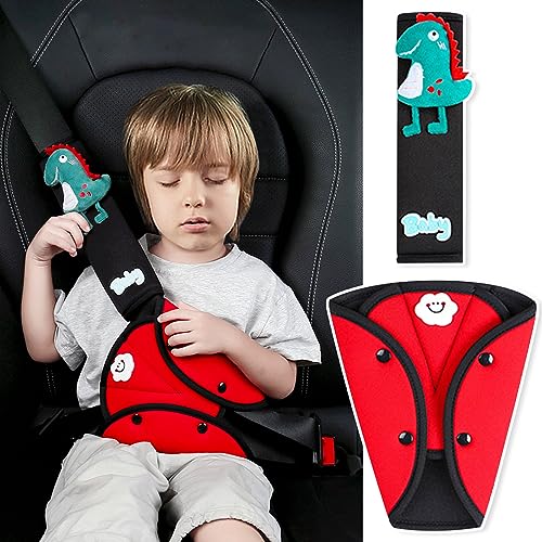 Cuscino Cintura Sicurezza Bambini, 2 Pezzi Accessori Guaine per Cintura, Imbottiture per Cintura di Sicurezza per Auto, Rimovibili e di Alta Qualità per Ragazzi e Ragazze