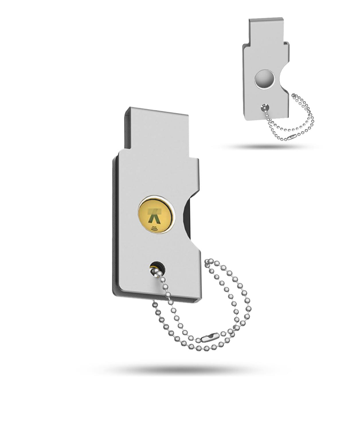 Case for Yubico YubiKey 5C NFC Security Key Hard Metal Cover Shield Silver