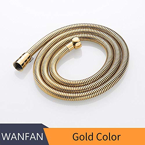 Manguera de ducha flexible de acero inoxidable dorado antitorsión con tubo de 150 cm 3