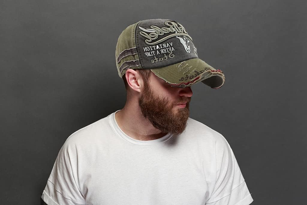 Vintage Baseball Cap Denim Cotton Frayed Edge Sunhat Adjustable Unisex - Image 3