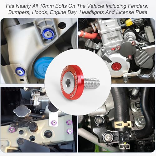 Image of JDMSPEED 20 Pcs Red CNC Billet Aluminum Fender Washer Engine Bay Dress Up Kit