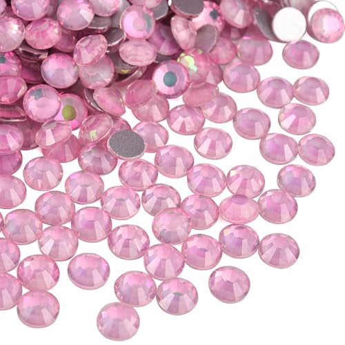 Image of Glass Rhinestones for Bedazzling Nails 2mm SS6 Pink Fairy Crystal 1440pcs | Flatback Gems for Shoes,Hair Pin,Skirt,Fedora Hat,Earphone Case,Champagne Glasses,Wedding,Hair Accessories Decoration