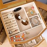 Hives and Honey Elizabeth Jewelry Armoire – Locking Top with Mirror, Cord Access, 8 Drawer Organizer, Side Necklace Hooks, Anti-Tarnish Lining, 40 Inch Tall - Image 5