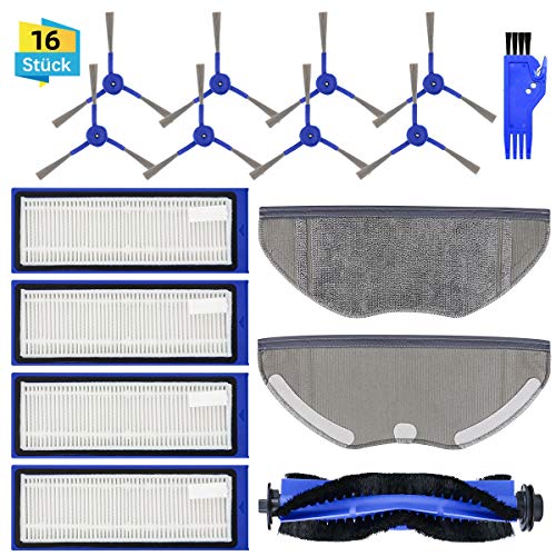 FHzytg - Juego de 16 accesorios de recambio para cepillo lateral para Eufy RoboVac L70 Hybrid Robot de aspiración.
