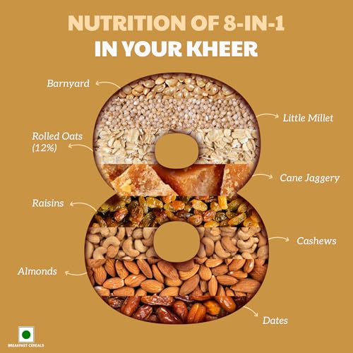 Image of Right Shift Millet Oats Kheer Mix, 240g | With Dry Fruits and Seeds | Goodness of protein and fibre | No Refined Sugar | No Preservatives | Clinically Proven Ingredients for Gut Health