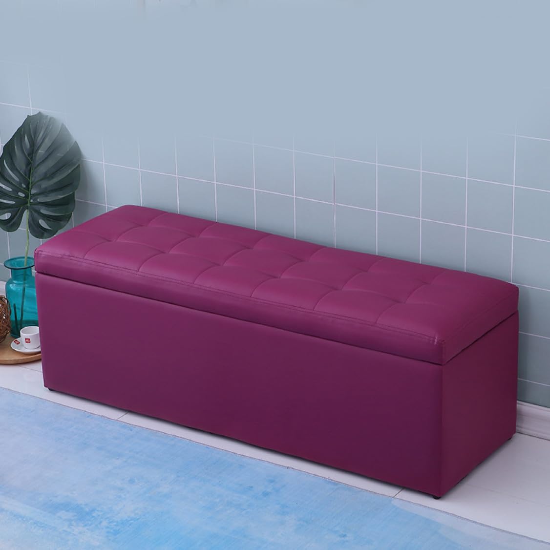 収納 スツール パープル1 ボックス スツール 収納スツール ベンチ